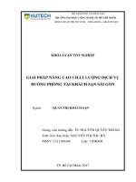 Giải pháp nâng cao chất lượng dịch vụ buồng phòng tại khách sạn sài gòn 