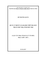 Quản lý dịch vụ karaoke trên địa bàn thị xã Phú Thọ, tỉnh Phú Thọ (Luận văn thạc sĩ)