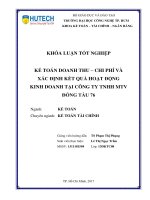 Kế toán doanh thu – chi phí và xác định kết quả hoạt động kinh doanh tại công ty tnhh MTV đóng tàu 76 