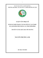 Đánh giá hiện trạng tài nguyên ốc cạn ở khu du lịch sinh thái tràng an, tỉnh ninh bình 
