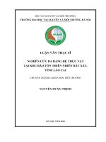 Nghiên cứu đa dạng hệ thực vật tại Khu Bảo tồn thiên nhiên Bát Xát, tỉnh Lào Cai (Luận văn thạc sĩ)