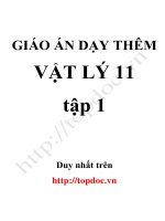 Giáo án dạy thêm vật lý 11, dạy học sinh khá   giỏi với nhiều câu mới lạ   trần văn hậu  tặng kèm đề thi trắc nghiệm 