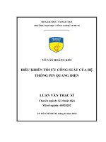 Điều khiển tối ưu công suất của hệ thống pin quang điện 