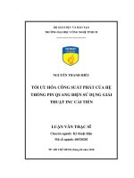 Tối ưu hóa công suất phát của hệ thống pin quang điện sử dụng giải thuật inc cải tiến 