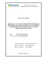 Khảo sát các yếu tố ảnh hưởng đến hoạt tính hợp chất kháng khuẩn từ vi khuẩn lactobacillus plantarum và ứng dụng trong bảo thịt 