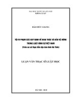 Tội vi phạm các quy định về khai thác và bảo vệ rừng trong luật hình sự việt nam (trên cơ sở thực tiễn địa bàn tỉnh hà tĩnh) 