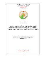 HOÀN THIỆN CÔNG TÁC KIỂM SOÁT CHI THƢỜNG XUYÊN NGÂN SÁCH NHÀ NƢỚC QUA KHO BẠC NHÀ NƢỚC LÂM HÀ