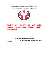 ĐỒ ÁN THIẾT KẾ THIẾT BỊ CÔ ĐẶC DỨA (WORD+CAD)