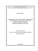 Ứng dụng họa tiết trang trícủa điêu khắc Chăm trong dạy học môn Trang trí ngành sư phạm Mỹ thuật trường Đại học Quảng Nam (Luận văn thạc sĩ)