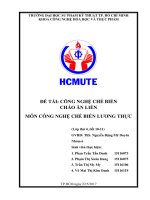 QUY TRÌNH CÔNG NGHỆ cháo ăn liền