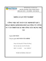 Công việc kế toán xác định kết quả hoạt động kinh doanh tại công ty cptm tư vấn thiết kế  thi công xây dựng thị xã 