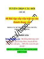 Tuyển chọn 60 bài tập về xắp xếp trật tự câu thành đoạn văn trong các đề thi THPT năm 2018   file word, lời giải chi tiết 