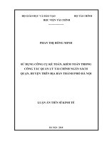 Sử dụng công cụ kế toán, kiểm toán trong công tác quản lý tài chính ngân sách quận, huyện trên địa bàn thành phố hà nội