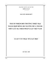 Trách nhiệm bồi thường thiệt hại ngoài hợp đồng do người chưa thành niên gây ra theo pháp luật việt nam 