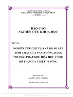 nghien cứu chế tạo va khảo sat tinh chất của nano đồng bằng phương phap khử hoa học co sự hỗ trợ của nhiệt vi song