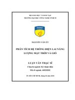 Phân tích hệ thống điện lai năng lượng mặt trời và gió 