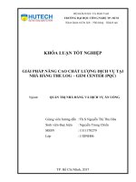 Giải pháp nâng cao chất lượng dịch vụ tại nhà hàng the log – gem center (PQC) 