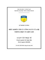 Điều khiển tối ưu công suất của hệ thống điện tuabin gió 