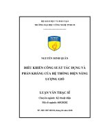 Điều khiển công suất tác dụng và phản kháng của hệ thống điện năng lượng gió 