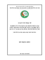 Nghiên cứu ứng dụng GIS trong phân loại chất thải rắn tại nguồn để nâng cao hiệu quả quản lý tại quận ba đình, TP hà nội 