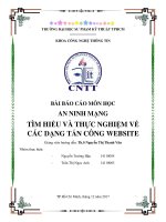 TÌM HIỂU VÀ THỰC NGHIỆM VỀ CÁC DẠNG TẤN CÔNG WEBSITE