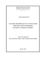 Xây dựng hệ thống quản lý chất lượng theo tiêu chuẩn ISO 9001 2001 tại công ty truyền tải điện 1    