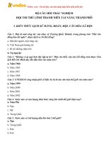 Bộ câu hỏi trắc nghiệm hội thi thủ lĩnh thanh niên tài năng thành phố