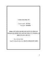 KẾ TOÁN CHI PHÍ SẢN XUẤT VÀ TÍNH GIÁ THÀNH SẢN PHẨM XÂY LẮP TẠI CÔNG TY CỔ PHẦN CƠ ĐIỆN VÀ XÂY LẮP VVV