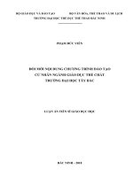 Đổi mới nội dung chương trình đào tạo cử nhân ngành giáo dục thể chất trường đại học tây bắc
