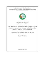 Ứng dụng trạm tham chiếu hoạt động liên tục xác định tọa độ các mốc địa giới hành chính huyện yên định, tỉnh thanh hóa 