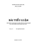 Tiểu luận điều kiện và khả năng huy động vốn của doanh nghiệp qua thị trường chứng khoán việt nam 