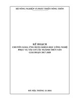 Kế hoạch chuyển giao, ứng dụng khoa học công nghệ phục vụ tái cơ cấu ngành thủy sản giai đoạn 2017 2020 