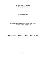 Quản lý nhà nước về hoạt động nhập khẩu trang thiết bị y tế tại việt nam 
