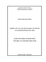 Nghiên cứu các giá trị văn học cổ truyền của truyện kể dân tộc thái 