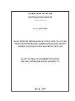 Hoàn thiện hệ thống đánh giá công việc của cán bộ nhân viên kinh doanh tại khối khách hàng doanh nghiệp, ngân hàng TMCP đại chúng việt nam 