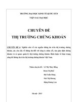 Tiểu luận nghiên cứu về các nguồn thông tin trên thị trường chứng khoán, các yêu cầu về thông tin đối với công ty niêm yết, sàn giao dịch chứng khoán và cơ quan 