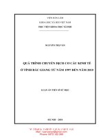 Luận văn tốt nghiệp : Quá trình chuyển dịch cơ cấu kinh tế ở tỉnh Bắc Giang từ năm 1997 đến năm 2015