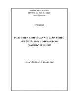 Phát triển kinh tế gắn với giảm nghèo huyện xín mần, tỉnh hà giang giai đoạn 2010 2015 
