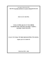 Tăng cường quản lý tài chính tại Bệnh viện trường ĐH Y Khoa  Đại học Thái Nguyên (Luận văn thạc sĩ)