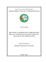 Thực trạng và giải pháp nâng cao hiệu quả hoạt động của văn phòng đăng ký quyền sử dụng đất thị xã Quảng Yên, tỉnh Quảng Ninh (Luận văn thạc sĩ)