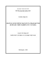 Pháp du hành trình nhật ký của Phạm Quỳnh dưới góc nhìn nghiên cứu văn hóa (LV thạc sĩ)