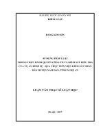 Áp dụng pháp luật trong thực hành quyền công tố và kiểm sát điều tra vụ án hình sự   qua thực tiễn viện kiểm sát nhân dân huyện nam đàn, tỉnh nghệ an 