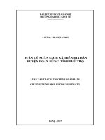 Quản lý ngân sách xã trên địa bàn huyện đoan hùng, tỉnh phú thọ 
