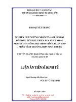 Luận văn tốt nghiệp : Nghiên cứu những nhân tố ảnh hưởng đến đầu tư phát triển sản xuất nông nghiệp của Nông hộ theo tiêu chuẩn GAP, phân tích trường hợp Ninh Thuận
