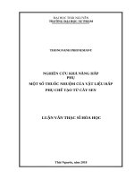 Nghiên cứu khả năng hấp thụ một số thuốc nhuộm của vật liệu hấp phụ chế tạo từ cây sen 