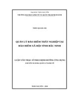 Quản lý bảo hiểm thất nghiệp tại bảo hiểm xã hội tỉnh bắc ninh