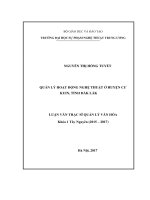 Quản lý hoạt động nghệ thuật ở huyện Cư kuin, tỉnh Đắk Lắk (Luận văn thạc sĩ)