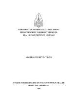 Assessment of nutritional status among ethnic minority university students, thai nguyen province, vietnam 