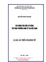 Luận văn tốt nghiệp : Tác động của đầu tư công tới tăng trưởng kinh tế tại Việt Nam
