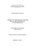 NGHIÊN cứu một số DI sản văn hóa PHI vật THỂ TỈNH PHÚ yên từ góc độ LỊCH sử 